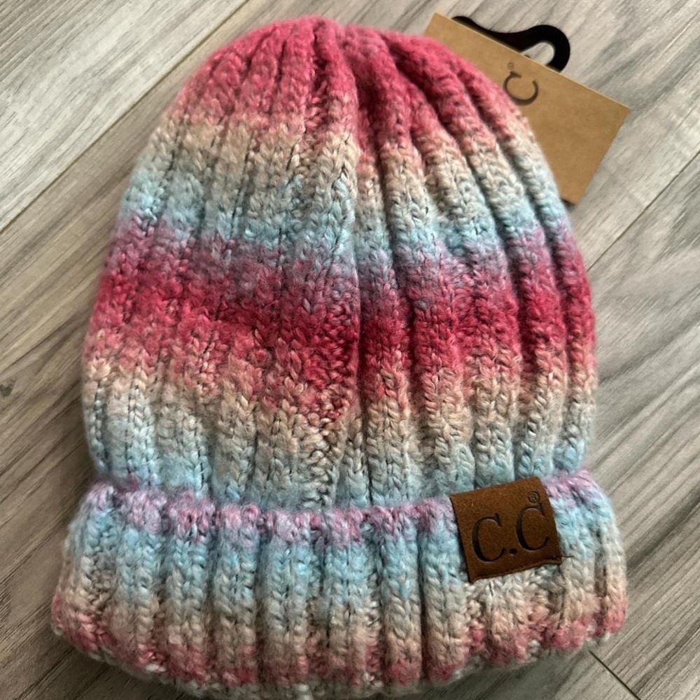 New‎ CC Beanie Mauve/Sky Blue Super Soft Hat